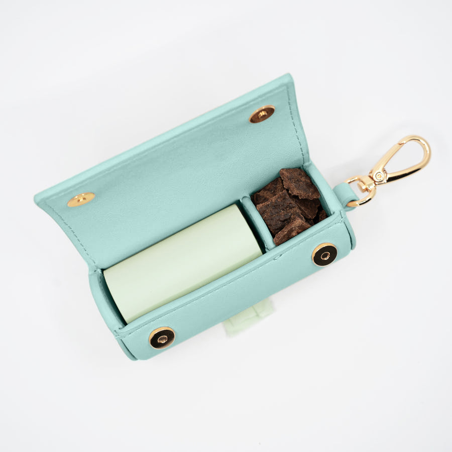 2 in 1 Poop Bag & Treat Holder - Aqua