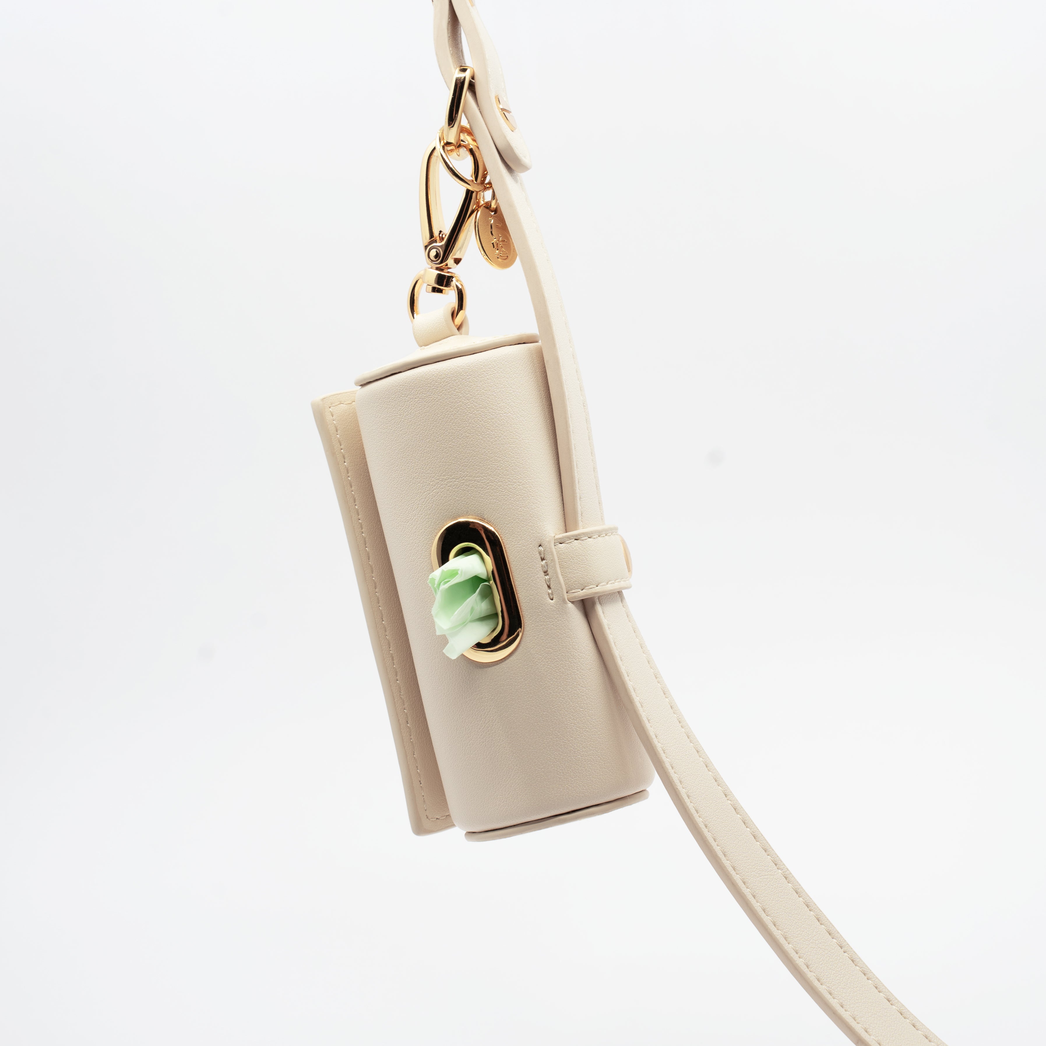 2 in 1 Poop Bag & Treat Holder - Cream