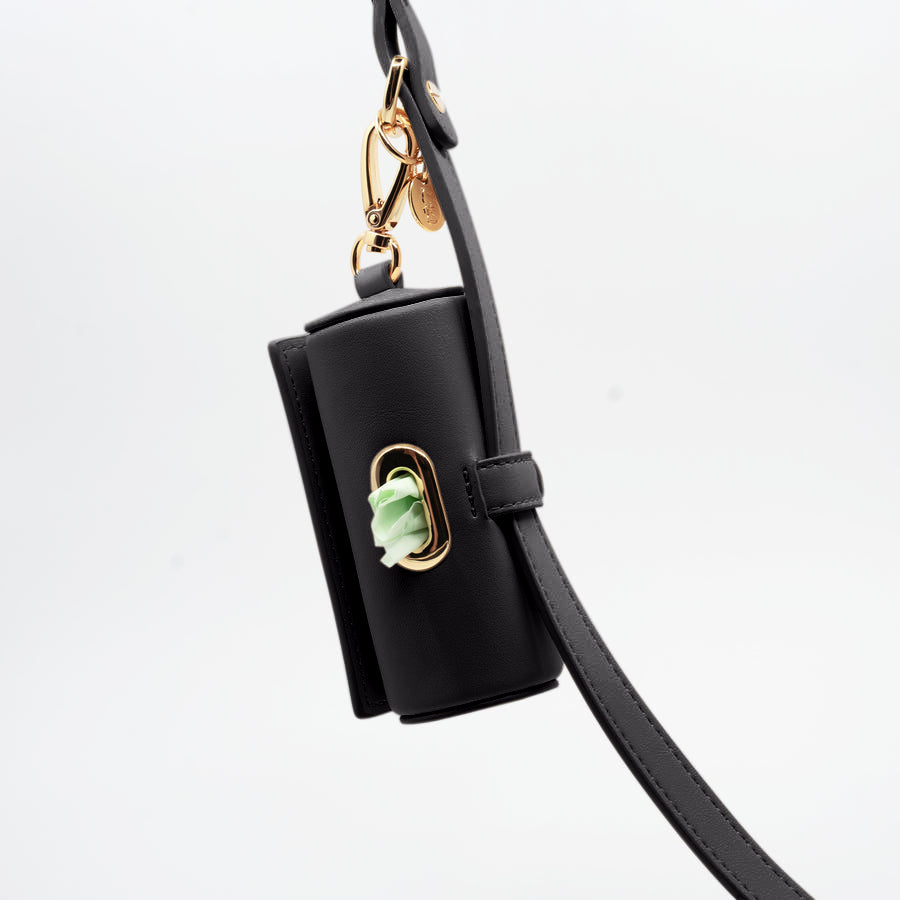 2 in 1 Poop Bag & Treat Holder - Black